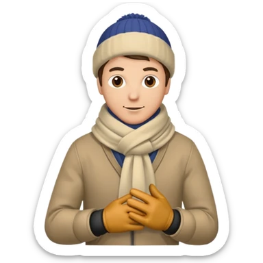 hombre caminando abrigado sticker