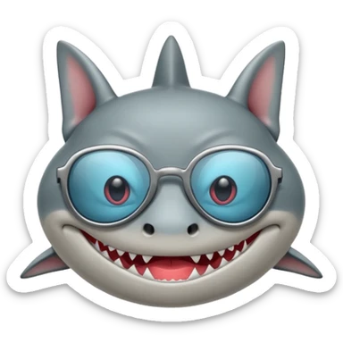 Tiburón con lentes sticker