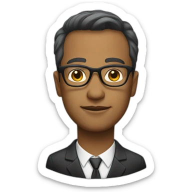 Lawyer wearing glasses short haircut sticker