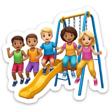 Kinderspielsplatz mit spielenden Kinder sticker