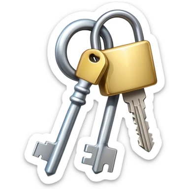 More Cartoon walking key and lock  sticker