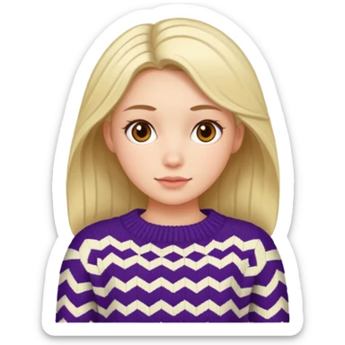 Knitted girl sticker