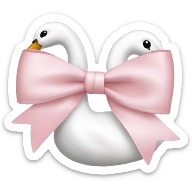 swan light pink bow sticker