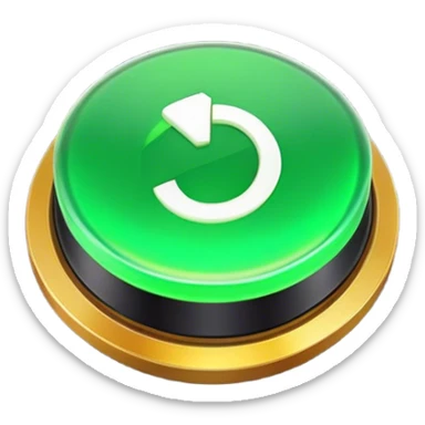 Clash of Clans aesthetic: Cinematic Playful Xbox Power Button Portrait Emoji, rendered in a 3D vector-style similar to standard emojis with minimal shading and bold, simplified shapes. A compact, distinct form with signature details, softly glowing with a modern gaming energy charm. Simplified yet unmistakably iconic, highly detailed and consistent, glowing with a soft radiance and high shine. Stylized with a touch of next-gen innovation and a soft glowing outline, capturing the essence of a beloved gaming relic with a friendly, playful manner! sticker