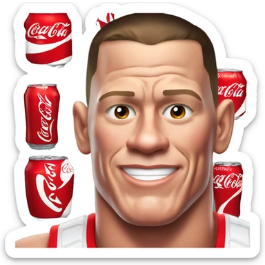John Cena with coca cola  sticker