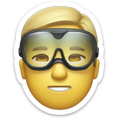 guy with goggles tired after long day sticker