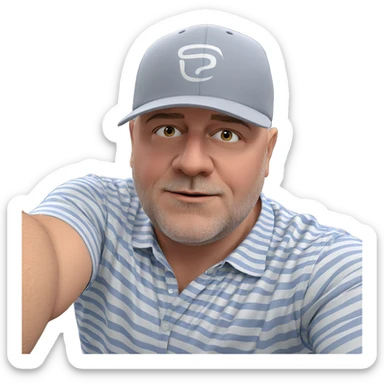 man in striped shirt selfie sticker