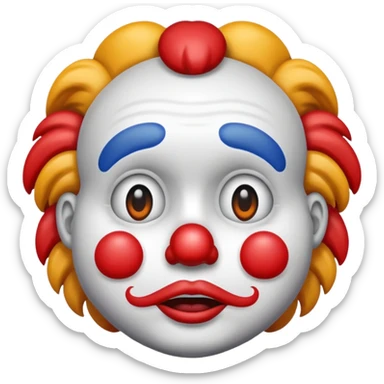 Clown emoji but with sad emoji  sticker