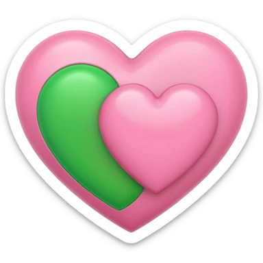 pink & green heart sticker