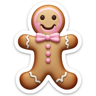 pale pink gingerbread man sticker