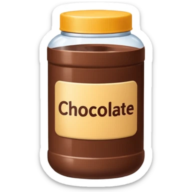 chocolate protein powder jar labeled chocolate picture icon sticker