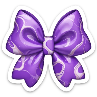 marble purple bow sticker