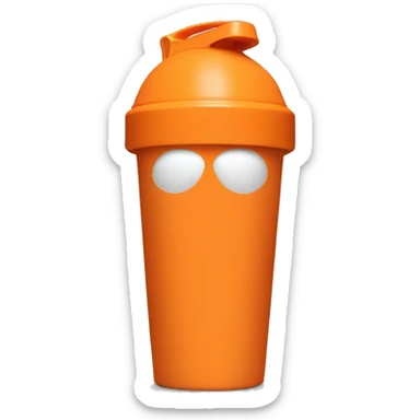 Orange protein shaker cup without a face sticker