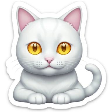 white cat luminous sticker