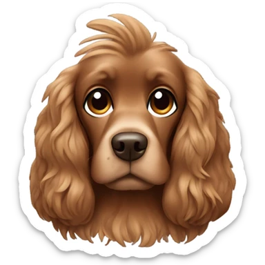 Brown cocker spaniel with a little Mohawk sticker