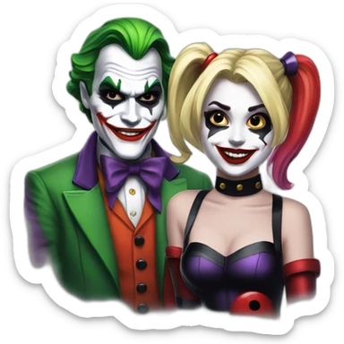 joker and harley quinn sticker