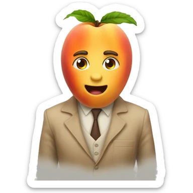 Giant peach sticker