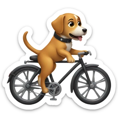 Dog on a bike sticker