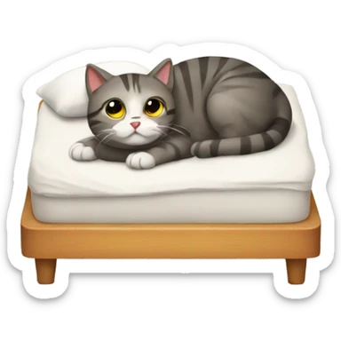 Cat with bed sticker