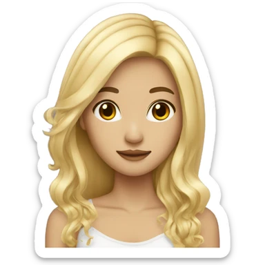 asian blonde long hair city girl sticker