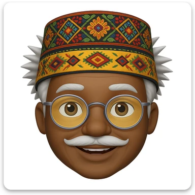 Add a hat to the character in the style of a bufo sticker