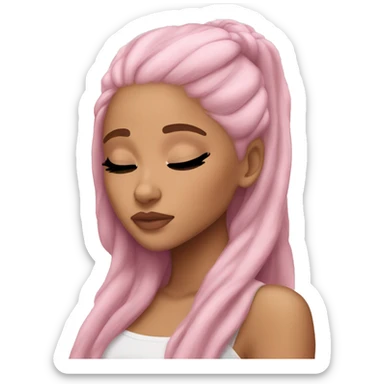 Ariana Grande sleeping light pink hair sticker