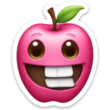 literally apple’s poop emoji but pink sticker