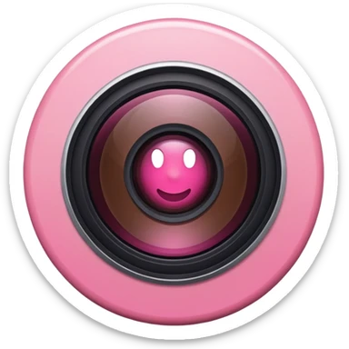 A round camera lens, apple emoji style, minimalist, with highlights, no faces, pink, variant 5 sticker