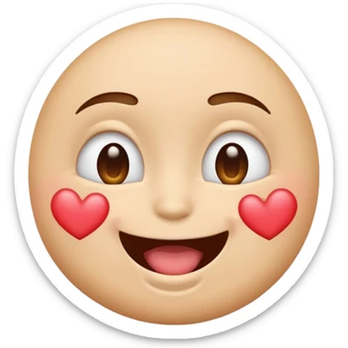 A single emoji that's feeling extreme happiness. Blushing and feeling in love. Grinning and smiling and making a kissy face. Something sweet and perfect to send to someone you love. Not a familiar love something deep and profound. Something unique. sticker