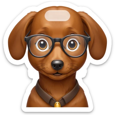 Nerdy dachshund  sticker