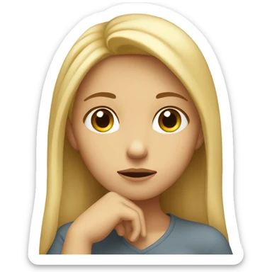 Blonde girl thinking  sticker