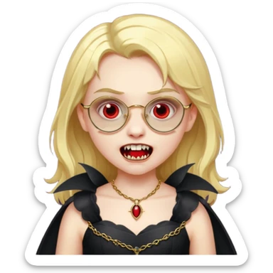 vampire kids with opticals half dress gold hair sticker