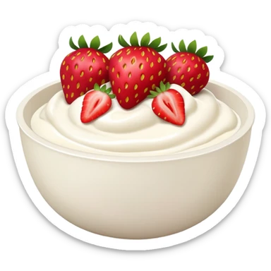 yoghurt bowl with strawberries  sticker
