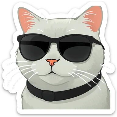 cat with oversized sunglasses sticker