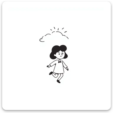 a wonderful girl with brown hair, hand drawn doodle style sticker