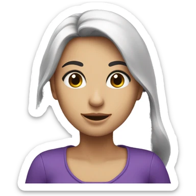 Faccina innamorata con cuori viola  sticker