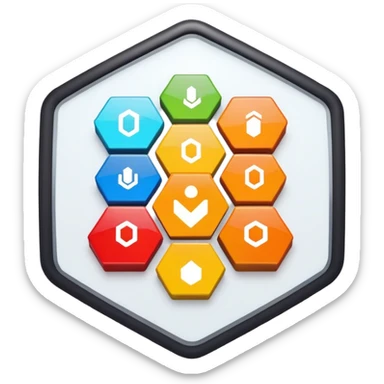 BI dashboard in a hexagon sticker