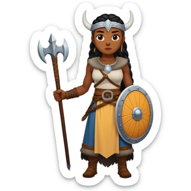 Viking black voman in full height sticker