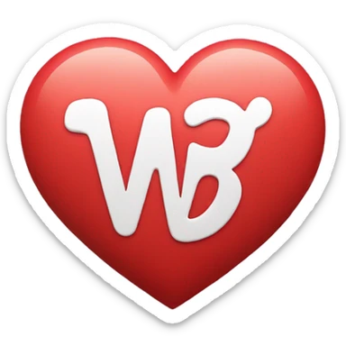 Heart with the leter M+B sticker