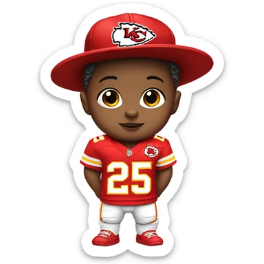 Baby with chiefs apparel sticker