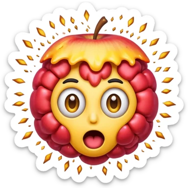 shocked emoji with an exploding colorful brain, wide eyes, open mouth, closely matching the style and expression of the apple emoji 🤯 sticker