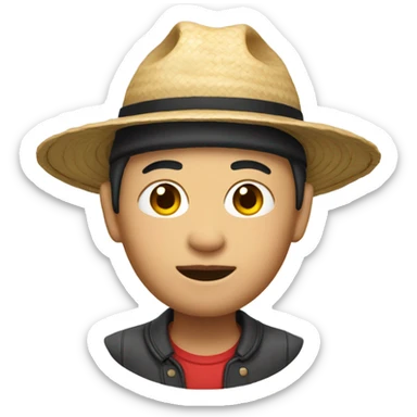 My Memoji with a Chinese farmer hat sticker