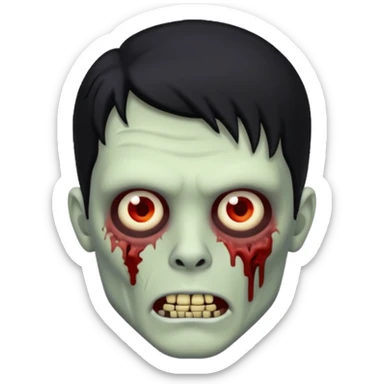 Zombie masculino com cabelo preto  sticker