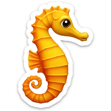 Yellow and orange Seahorse sticker