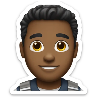 Power lineman black hair brown skin  sticker