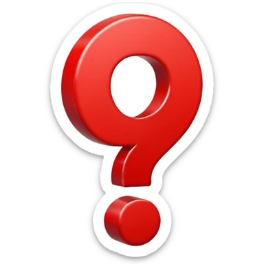 Question mark in red color  sticker