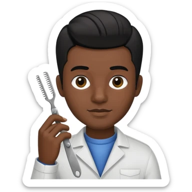 barber shop, scissors & comb. sticker