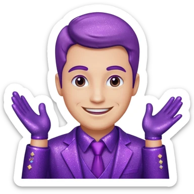 man office supervisor wearing glitter purple glittery clothes sticker