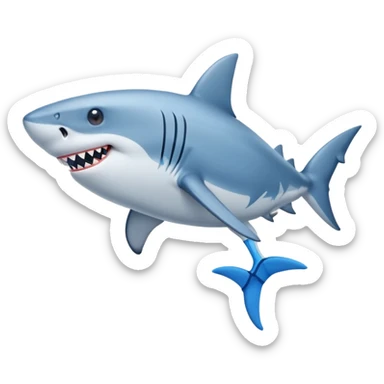 Shark with legs and blue shoes sticker