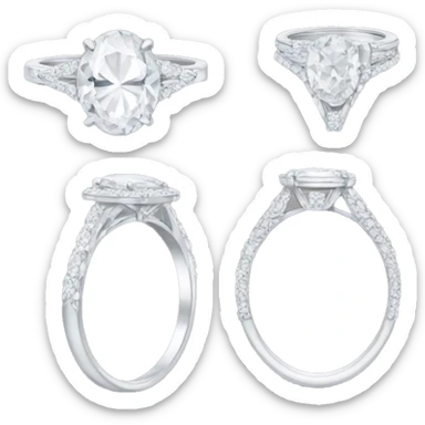 Oval engagement ring  sticker